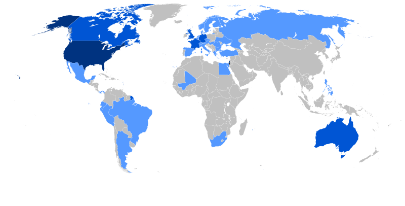 Mapa de la diáspora israelí global. Datos de 2021. Foto: Wikimedia