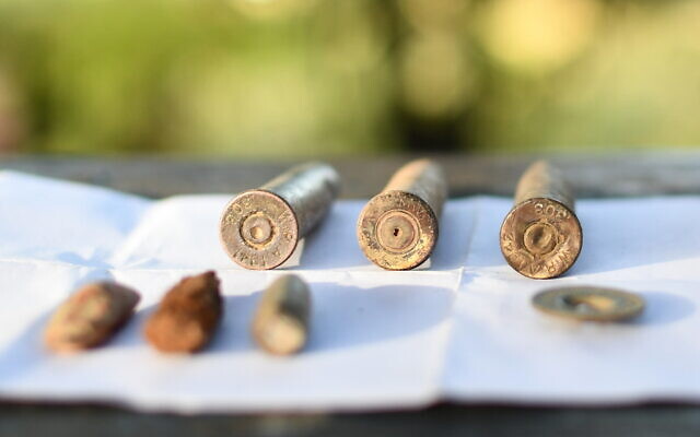 Casquillos de bala de una batalla de la Guerra de Independencia de 1948 que se encontraron en Ha-Lamed Heh Battle Hill, abril de 2023. Foto: Yoli Schwartz/Autoridad de Antigüedades de Israel