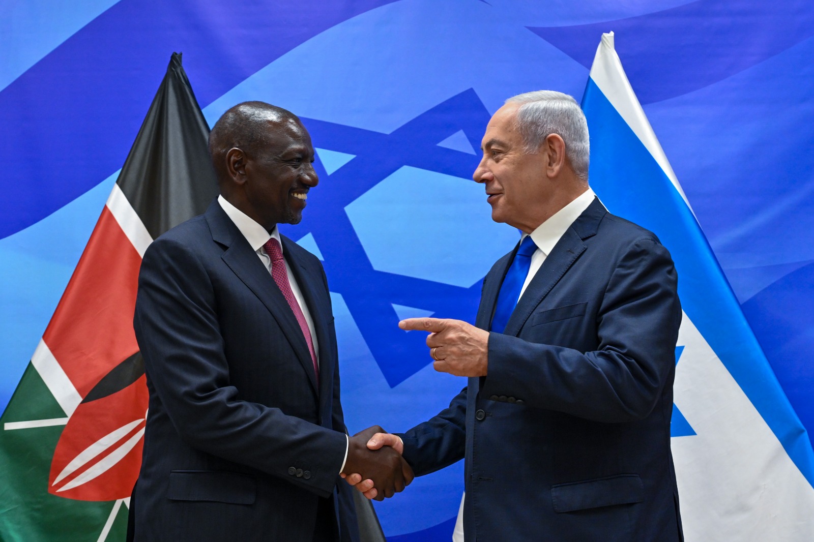 Registro del encuentro entre el Primer Ministro Benjamín Netanyahu y el presidente de Kenia, William Ruto. Foto: Kobi Gideon/GPO.