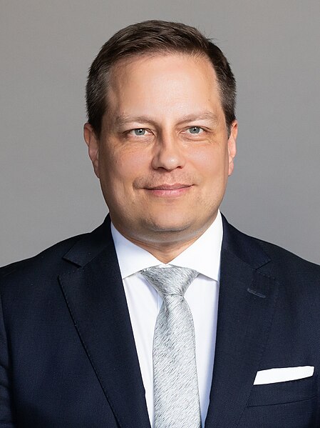 Vilhelm Junnila, el nuevo ministro de Economía de Finlandia, el 20 de junio de 2023. Foto: Lauri Heikkinen, valtioneuvoston kanslia/CC BY 4.0, via Wikimedia Commons.