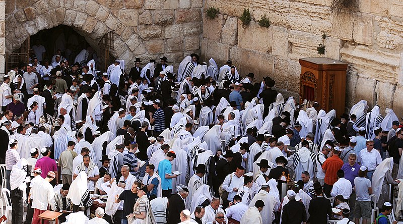 Personas rezando en el Muro de los Lamentos en Jerusalén, Israel. Foto: Dr. Ondřej Havelka (cestovatel)/CC BY-SA 4.0, via Wikimedia Commons.