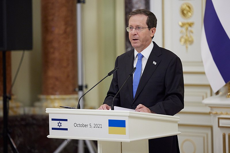 Isaac Herzog, presidente de Israel, en una reunión con el presidente de Ucrania. Foto: La Administración Federal de Ucrania/CC BY 4.0, via Wikimedia Commons.