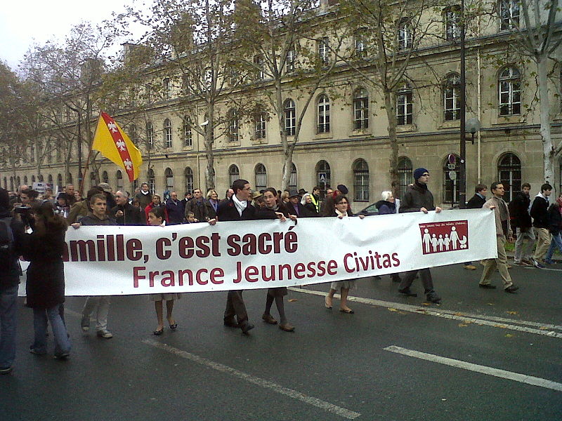 Una manifestación de Civitas contra el matrimonio homosexual, el 28 de noviembre de 2012 en París, Francia. Foto: Romainmeri/CC BY-SA 3.0, via Wikimedia Commons.