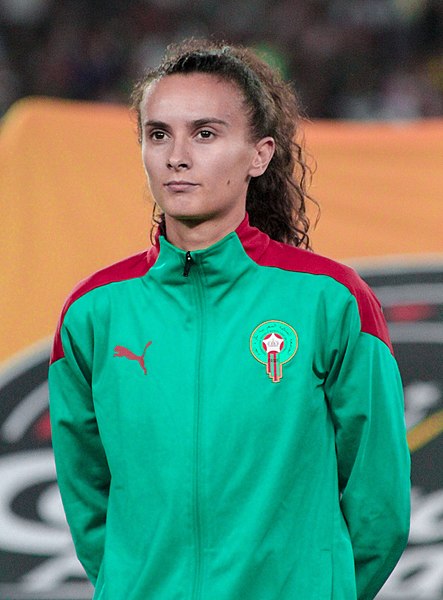 Rosella Ayane, una de las delanteras de la selección femenina de fútbol de Marruecos. Foto: Marouane Hamousse,/CC BY-SA 4.0, via Wikimedia Commons.