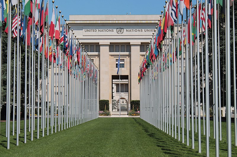 Sede central de la Organización de las Naciones Unidas en Ginebra, Suiza. Foto: John Samuel/CC BY-SA 4.0, via Wikimedia Commons.