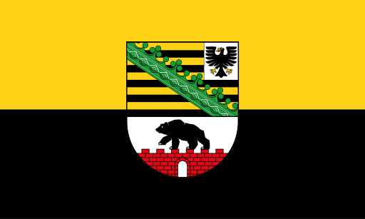 Bandera del Estado de Sajonia-Anhalt, Alemania. Foto: Wikimedia Commons.