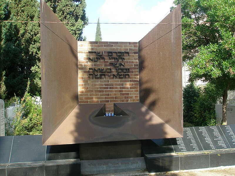 Memorial del Holocausto de Lituania, en el cementerio de Nachlat Yitschak. Foto: דוד שי,/CC BY-SA 3.0, via Wikimedia Commons.