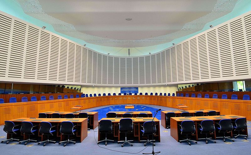 Sala del Tribunal Europeo de Derechos Humanos en Estrasburgo. Foto: Adrian Grycuk, CC BY-SA 3.0 PL, via Wikimedia Commons.