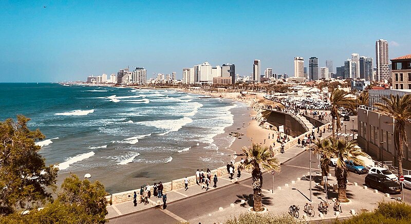 Playa de Jaffa en Tel Aviv, Israel. Foto: Kallerna/CC BY-SA 4.0, via Wikimedia Commons.