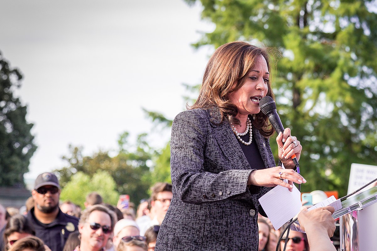 Manifestación de Kamala Harris, el 28 de junio de 2017. Foto: Mobilus In Mobili, CC BY-SA 4.0, via Wikimedia Commons.